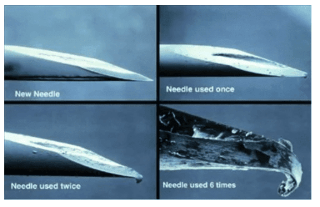 Dermal Filler Needle after use Dermal Filler Needle after use