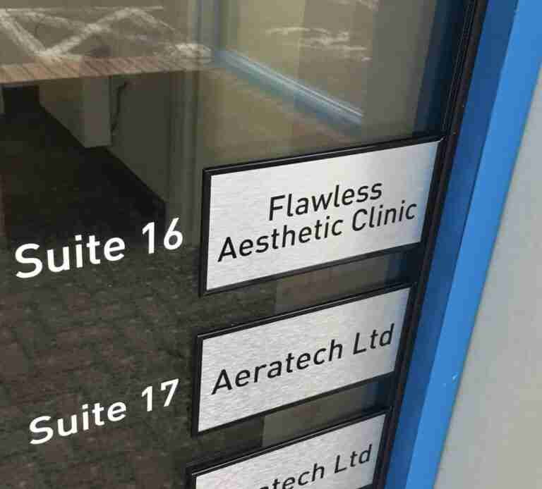 Flawless Aesthetic Clinic Location Sign